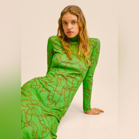 MANGO • Chain Print Dress - Picture 2 of 14